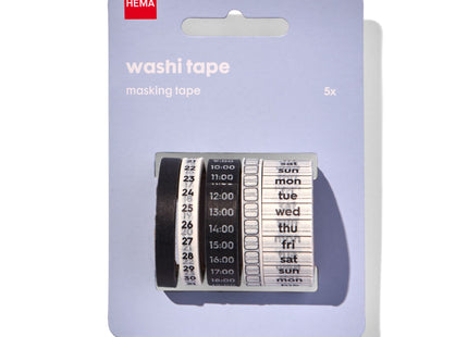 washi tapes - 5 stuks