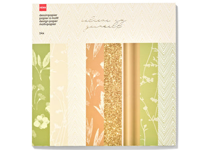 patterned paper nature 20x20 - 24 pieces