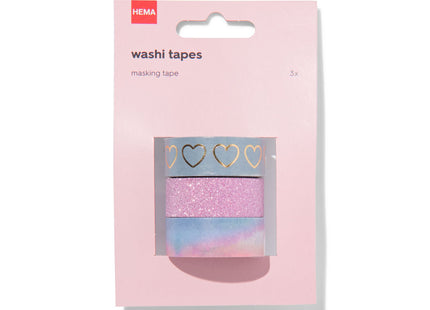 washi tapes met glitters - 3 stuks