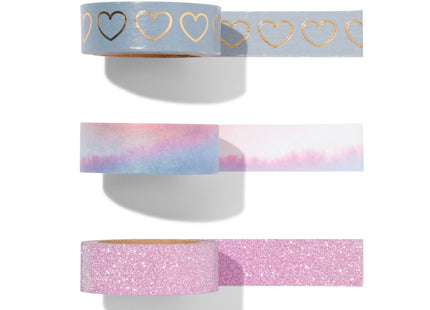 washi tapes met glitters - 3 stuks