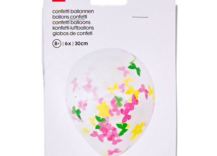 confetti ballonnen 30cm vlinder - 6 stuks