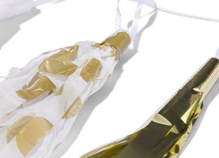 garland with tassels white gold 3m