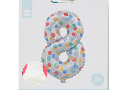 foil balloon with confetti XL number 8