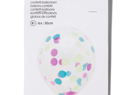 confetti ballonnen 30cm - 6 stuks