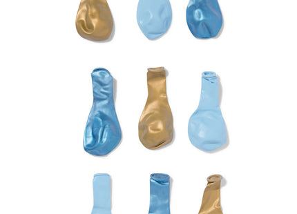 ballonnen Ø23cm blauw-goud - 20 stuks