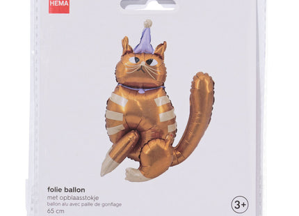 3D folieballon kat 65 cm