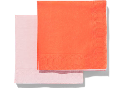 servetten rood/roze 24x24 - 20 stuks  Dutchshopper