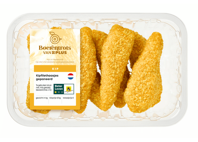 Boerentrots Kipfilethaasjes gepaneerd