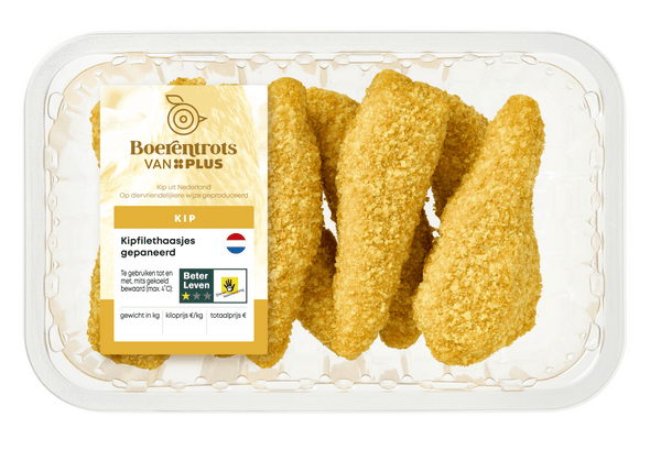 Boerentrots Kipfilethaasjes gepaneerd