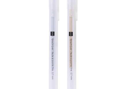 fine markers 0.7mm gold/silver - 2 pieces