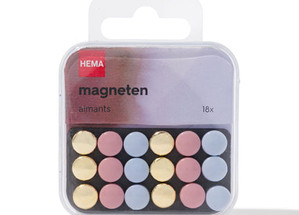 mini magneten Ø1cm - 18 stuks