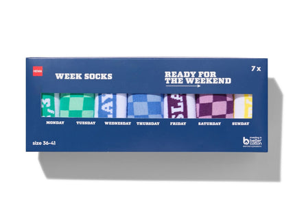 socks with cotton sports size 36-41 in gift box - 7 pairs