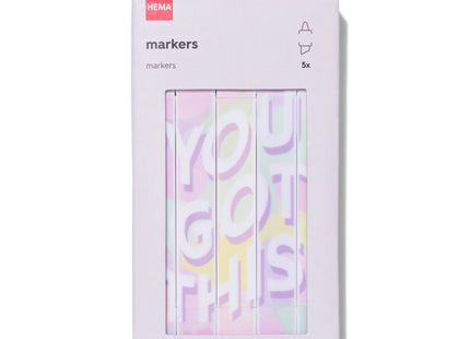 markers met dubbele punt - 5 stuks  Dutchshopper