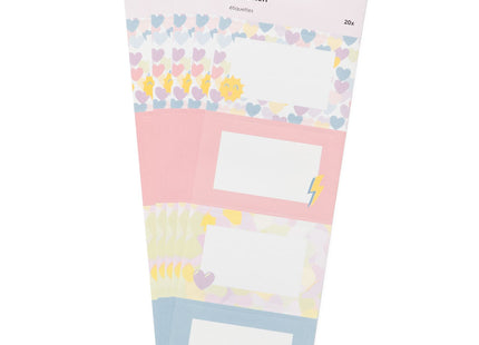 etiketten pastel - 20 stuks