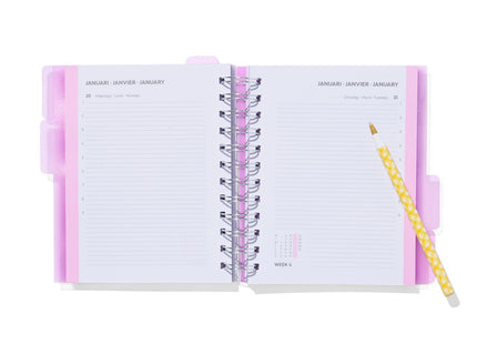 schoolagenda 24/25 met spiraal 16.5x14 lila