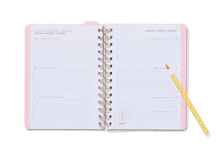 schoolagenda 24/25 met spiraal 19x14.5 bloemen