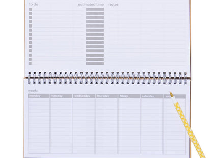 bureau weekplanner met spiraal 13x27 kraft