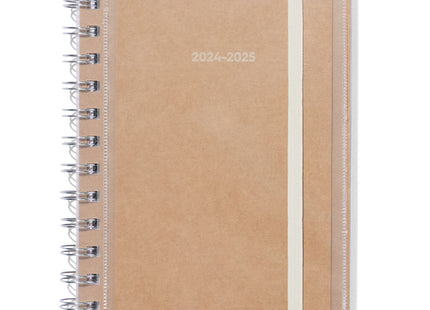 school diary 24/25 with spiral and insert sleeve 16.5x12.5 kraft