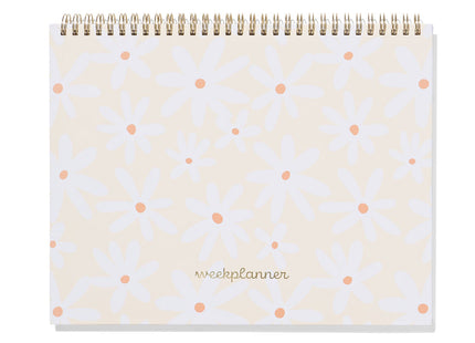 bureau weekplanner met spiraal 21x27 bloemen