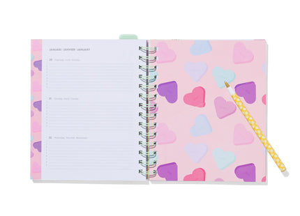 schoolagenda 24/25 met spiraal en insteekhoes 15.5x19 lila