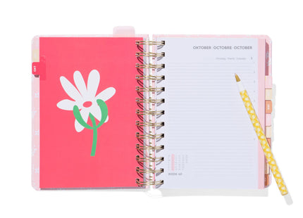 schoolagenda 24/25 met spiraal 17x13.5 bloemen