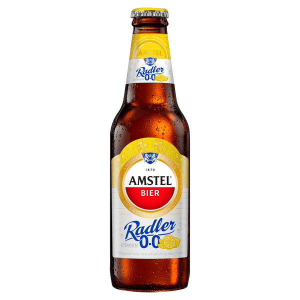 Amstel Radler lemon 0.0 beer bottle