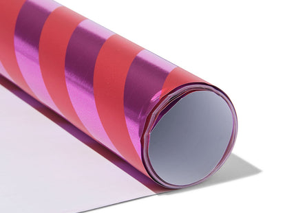 cadeaupapier rood/roze streep