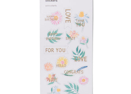 sticker sheets flowers 16x8 - 5 pieces