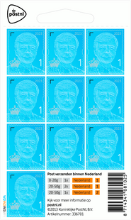 Markenlose Briefmarken König Willem Alexander 1