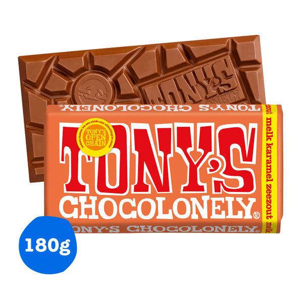 Tony's Chocolonely Chocolade Melk Karamel Zeezout