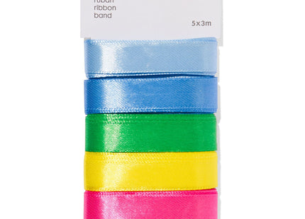 satin ribbon 5 colors - 5x3m