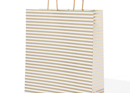 gift bag 31x24x11 stripes gold