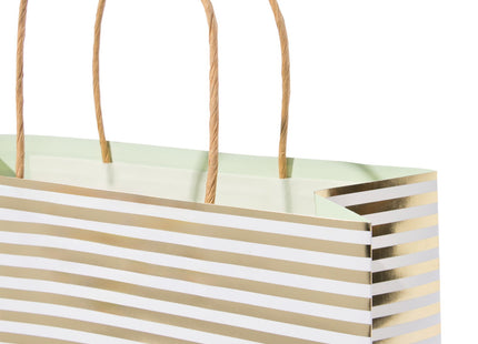 gift bag 31x24x11 stripes gold