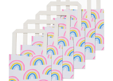 paper gift bags 13x13x7 rainbow - 6 pcs