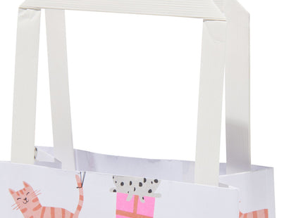 cadeautasjes papier 13x13x7 feestbeesten - 6 stuks