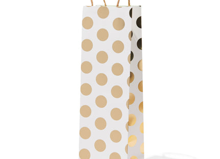 wine gift bag 37x10.5x10.5 dots gold