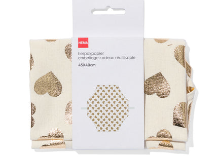 re-wrapping paper of fabric M hearts gold