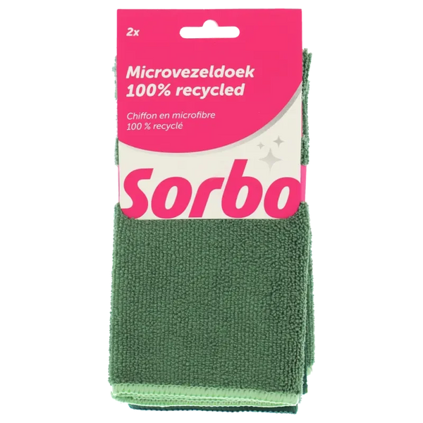 Sorbo Microvezeldoek 100% recycled 38x38cm 2st