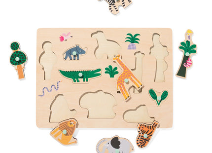 inlegpuzzel hout safari