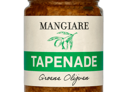 Mangiare groene olijven tapenade