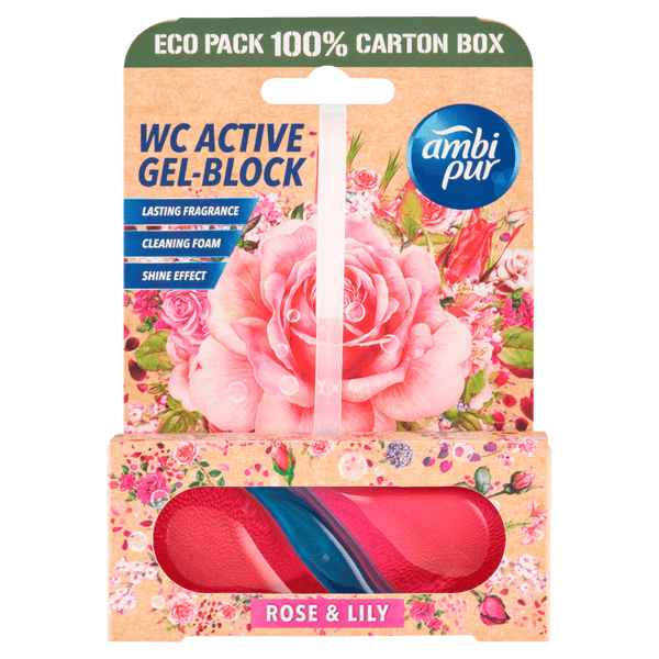 Ambipur Toilet Block Tri-Gel rose and lily