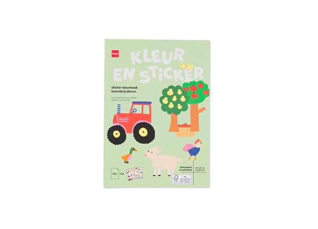 kleurboek A5 met stickers boerderijdieren