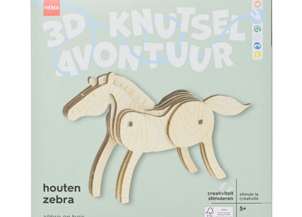 wooden zebra 3D