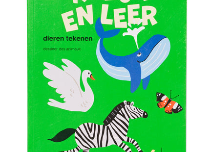 kleur en leerboek dieren tekenen 5+