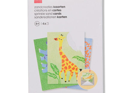 zandcreaties kaarten dieren - 4 stuks