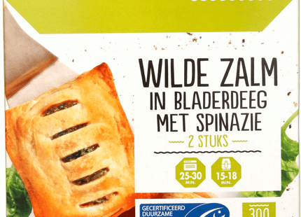 Vis Marine Wilde Zalm in bladerdeeg met spinazie