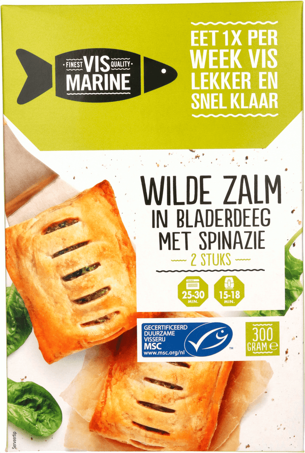 Vis Marine Wilder Lachs in Blätterteig mit Spinat