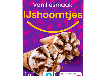 Vanilla flavor ice cream cones