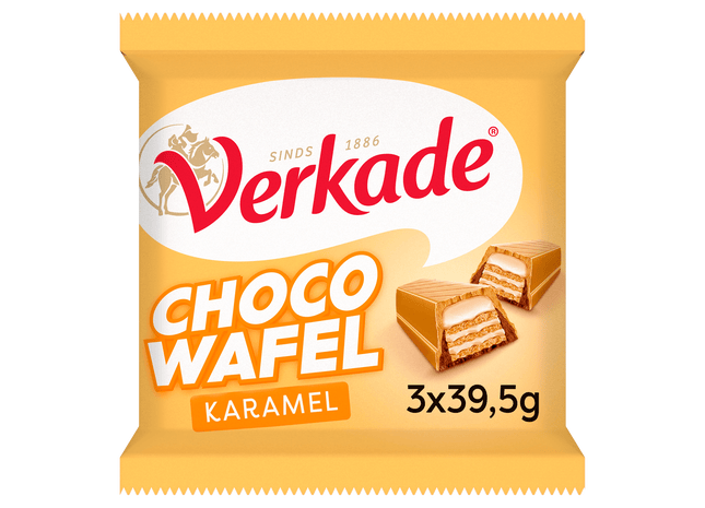Verkade Chocowafel karamel 3-pack