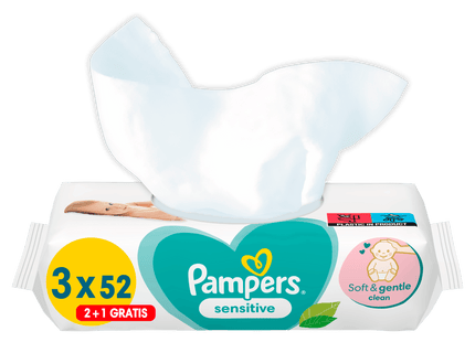 Pampers Babydoekjes sensitive promopack 2+1